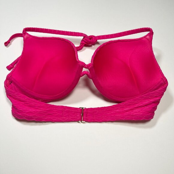 Victoria Secret 38C Bombshell Push Up Bikini Top Adds 2 Cups Textured Pink - Picture 5 of 7